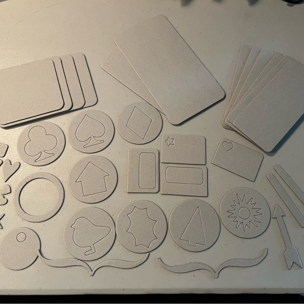 Neutral Craft Shapes Set for Parties. Chip board pieces